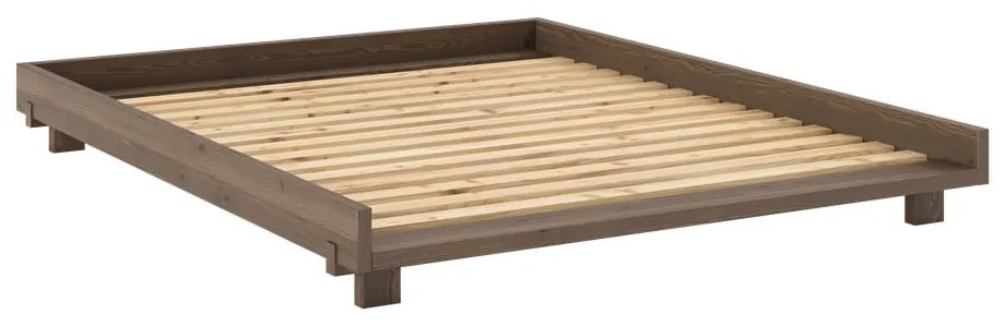 Letto matrimoniale marrone in pino massiccio con rete inclusa 160x200 cm Social – Karup Design