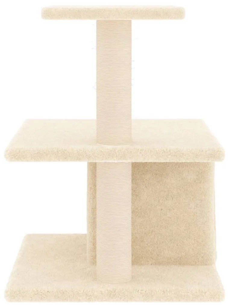Albero per gatti con tiragraffi in sisal crema 48 cm