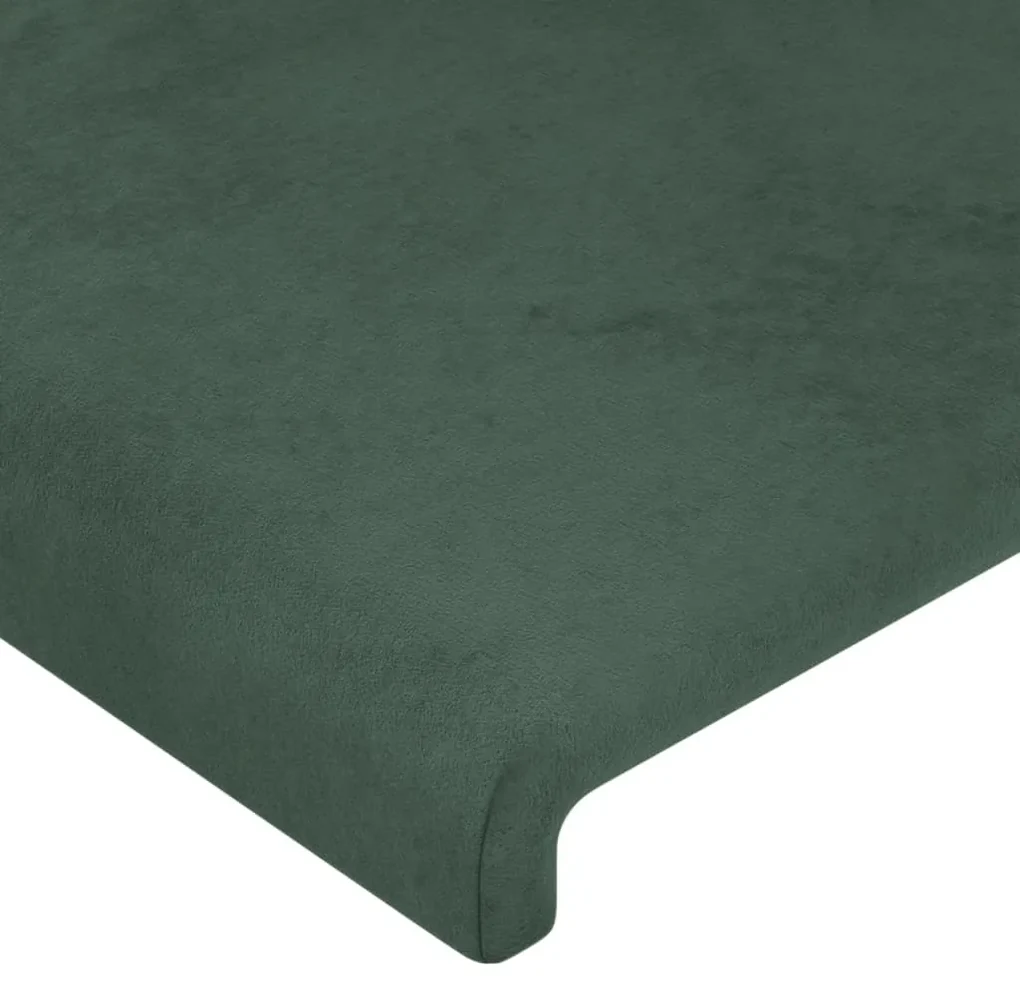 Testiera ad orecchio verde scuro 163x23x118/128cm in velluto