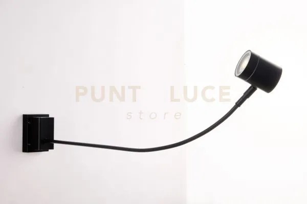 Applique banner flessibile orientabile nera 1 luce attacco gu10 ip5...