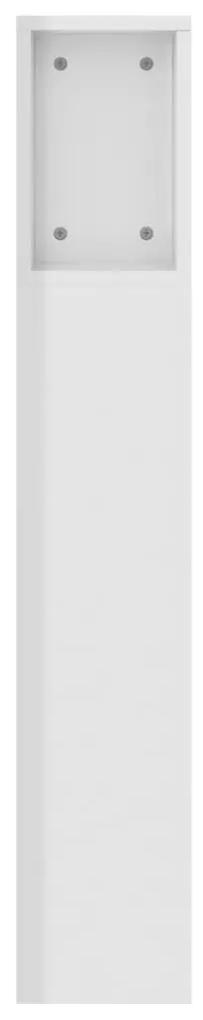 Testiera con scomparti bianco lucido 160x18,5x104,5 cm