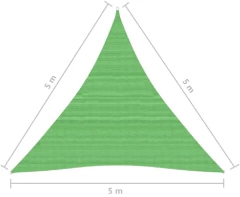 Vela Parasole 160 g/m² Verde Chiaro 5x5x5 m in HDPE