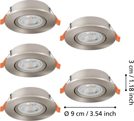 Eglo 902269 - Set da 5 faretti da incasso a LED BARRANCO LED/4,8W/230V cromato