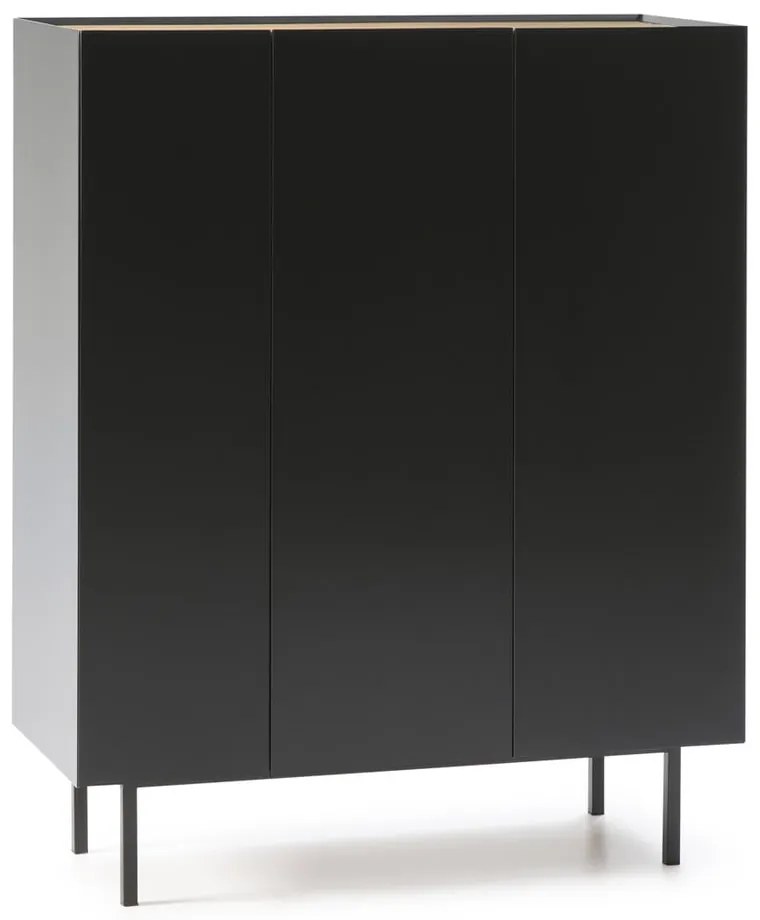 Cassettiera alta nera effetto rovere95x120 cm Arista - Teulat