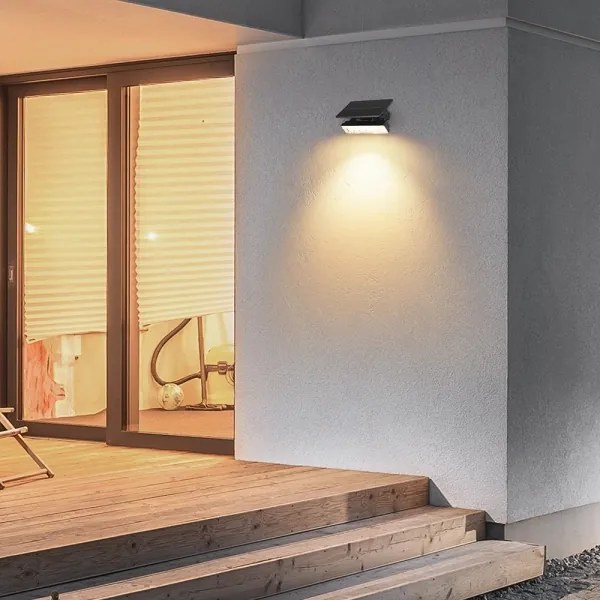 Lampada LED solare LED/0,9W/3,7V 3000K IP65 1200 mAh nero