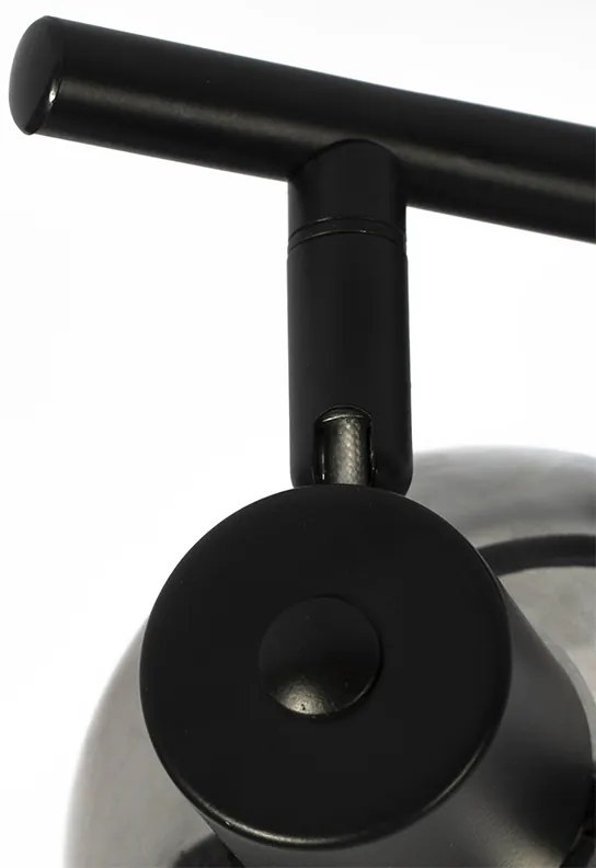 Plafoniera Art Déco nera con vetro fumé 2 luci - Vidro