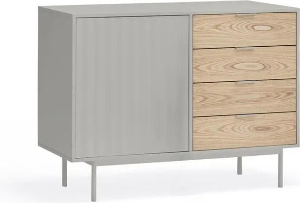 Cassettiera bassa grigia effetto rovere 108x80 cm Sierra - Teulat