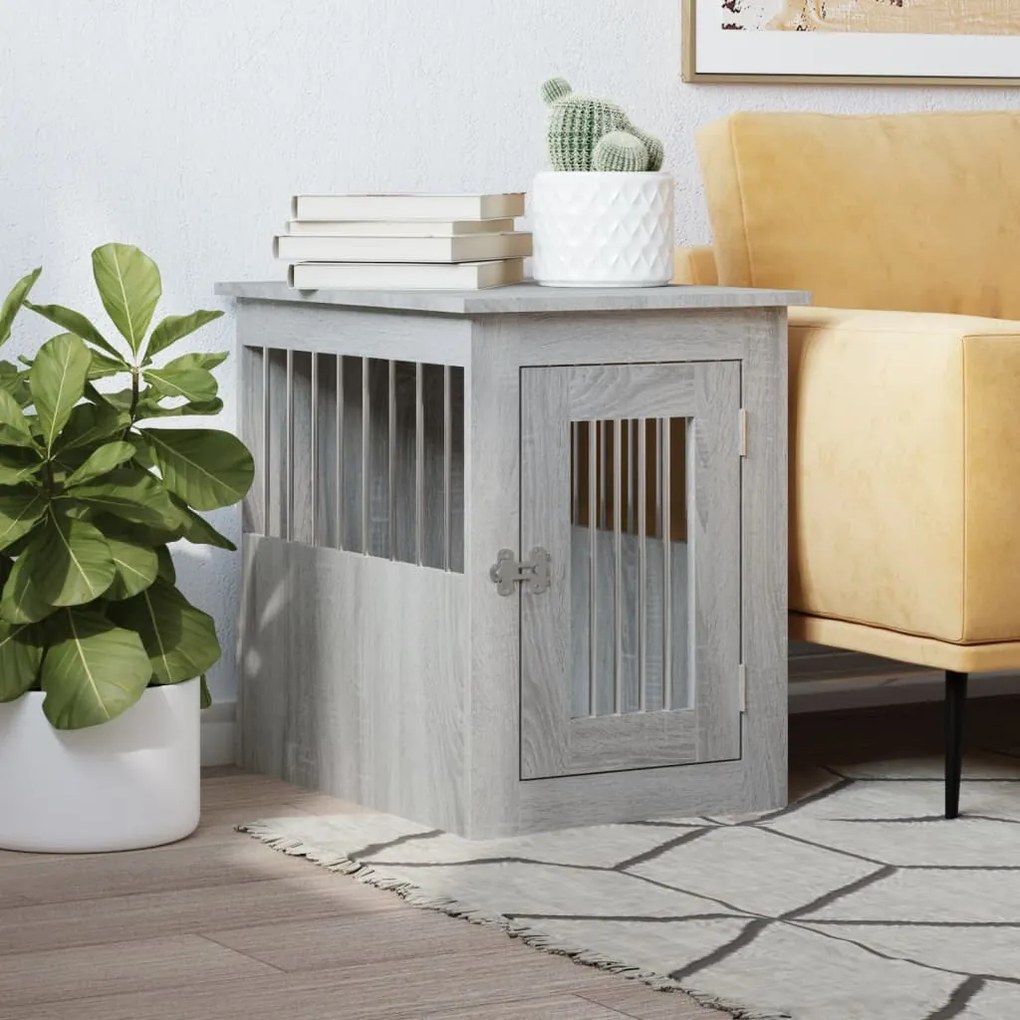 Gabbia Cani Da Arredamento Grigio Sonoma 45x62x59cm Multistrato /