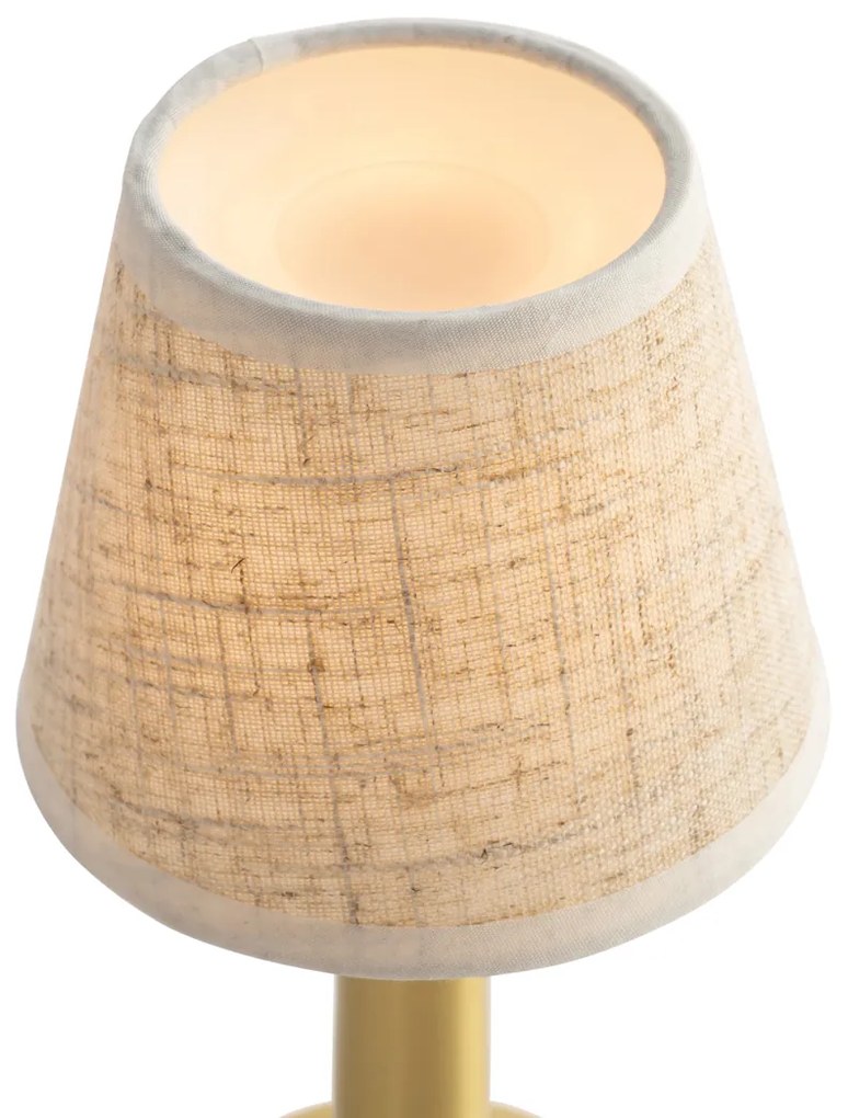 Set di 2 lampade da tavolo oro con beige RGBW ricaricabili - Elise