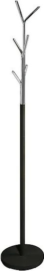 Appendiabiti da terra Leta in metallo nero e cromato – altezza 174 cm