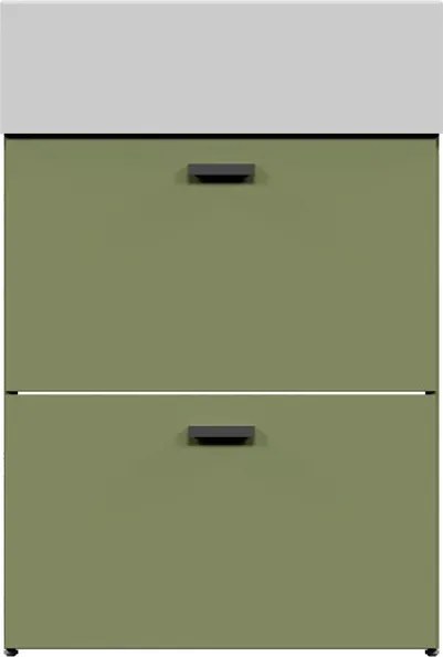 Mobile da bagno a terra 60x50x h82,5 cm verde opaco, 2 cassetti COLAVENE Nobu