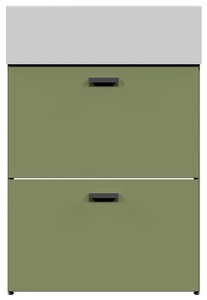 Mobile da bagno sotto lavabo COLAVENE Nobu verde opaco L 59 x H 71 x P 49 cm 2 ante, lavabo non incluso