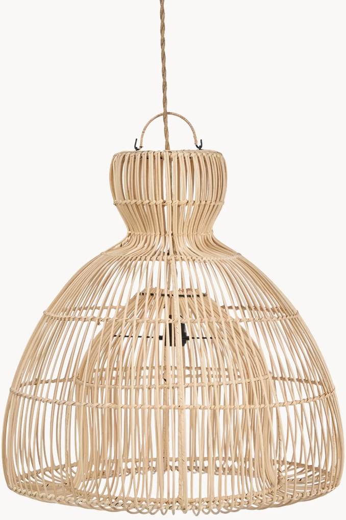 Lampada a sospensione in rattan tessuto a mano Matcha Whisk