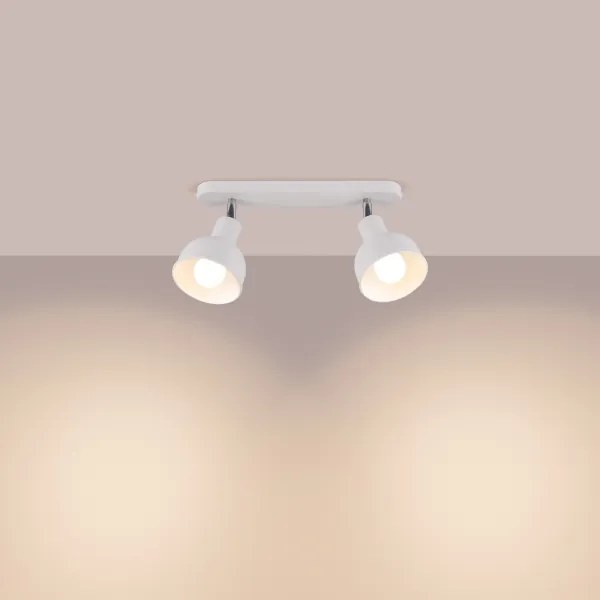 Sollux SL.1314 - Faretto ELBA 2xE27/15W/230V bianco