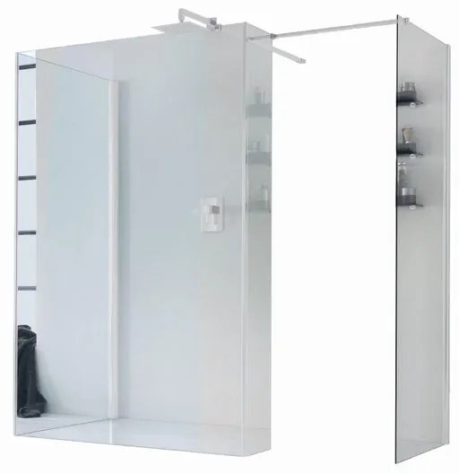 Box doccia walk-in L 68 x H 200 cm, vetro 6 mm bianco