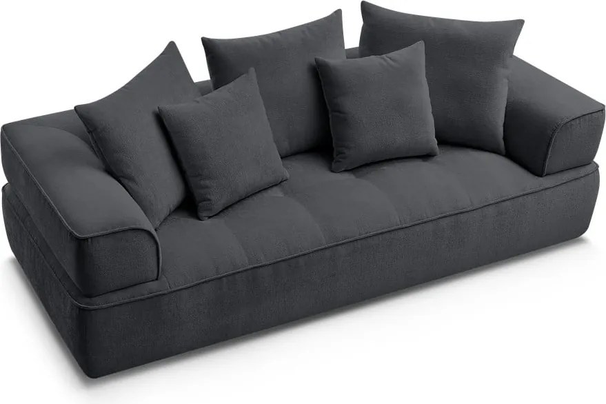 Divano grigio scuro con rivestimento in ciniglia 237 cm Whesley – Bobochic Paris