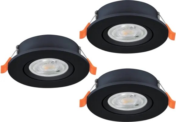 Eglo 902265 - Set da 3 faretti da incasso BARRANCO LED/4,8W/230V nero