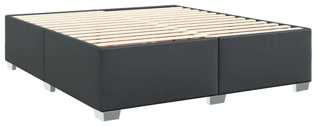 Giroletto a molle con materasso nero 180x200 cm in similpelle