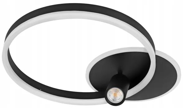 Plafoniera LED 38W/230V + 1xGU10/30W nera