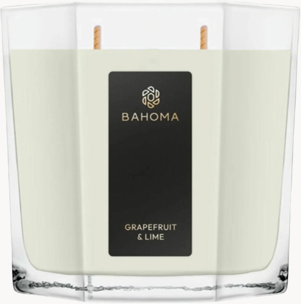 Candela profumata fatta a mano a due stoppini Pearl (pompelmo, lime)