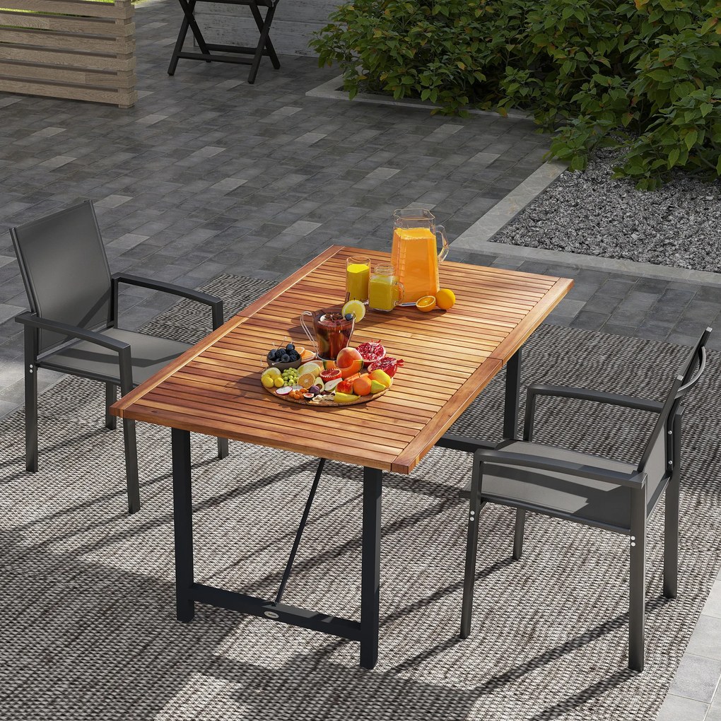 Set 2 Sedie da Giardino Impilabili 56x58x89 cm con Seduta Traspirante in Alluminio e Textilene Grigio Carbone...