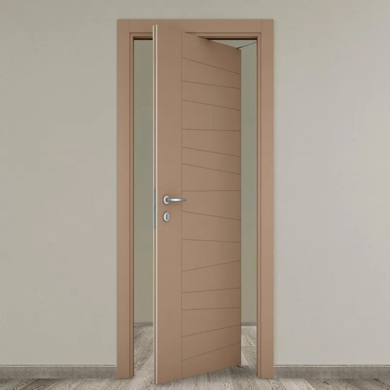 Porta tamburata rototraslante Madera tortora L 80 x H 210 cm destra