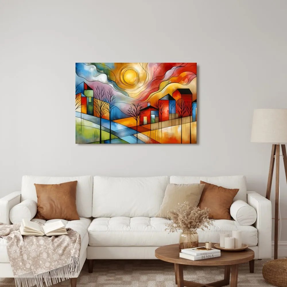 Quadro su tela – Villaggio colorato