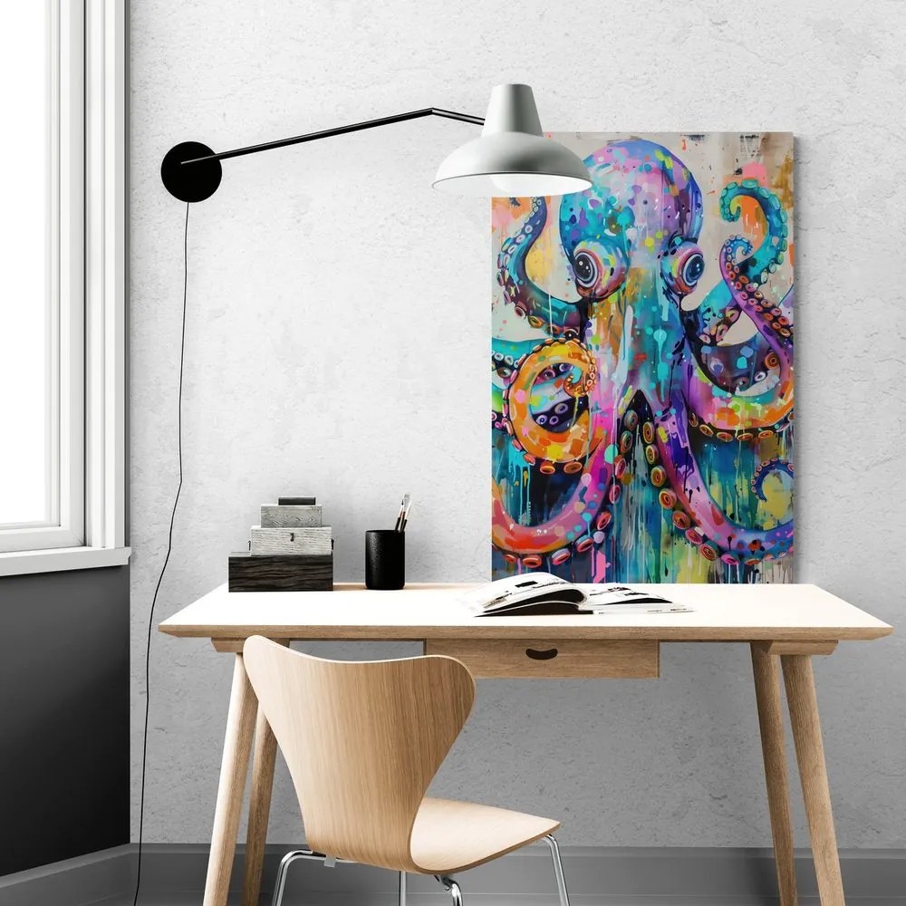 Quadro su tela – Polpo con imitazione di pittura