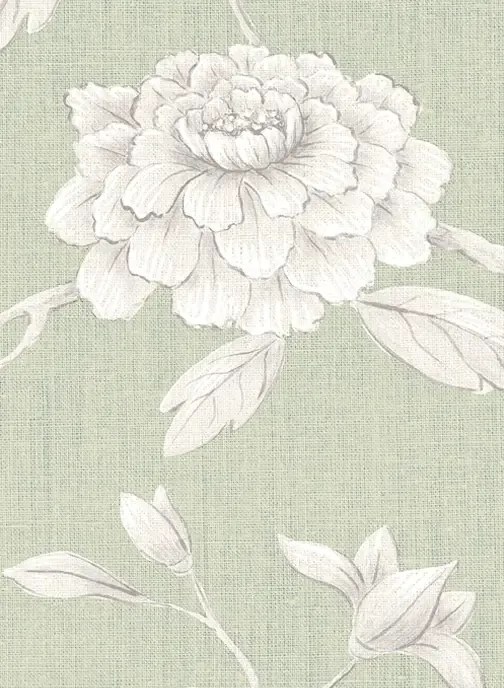 Lewis & Wood Carta da parati Jasper Peony - Eau de Nil