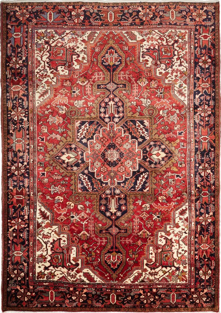 Heriz Tappeto 240 x 340 Rosso (Iran) Annodato A Mano