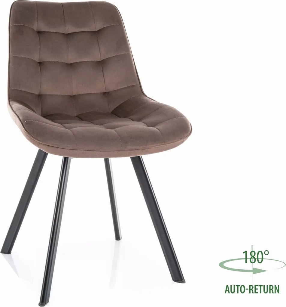 Sedia Monti Velvet in velluto cappuccino – 51x44x88 cm