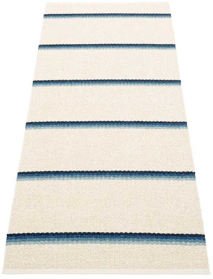 Passatoia da interno/esterno blu/color crema 70x180 cm Olle Blue Vanilla – Pappelina