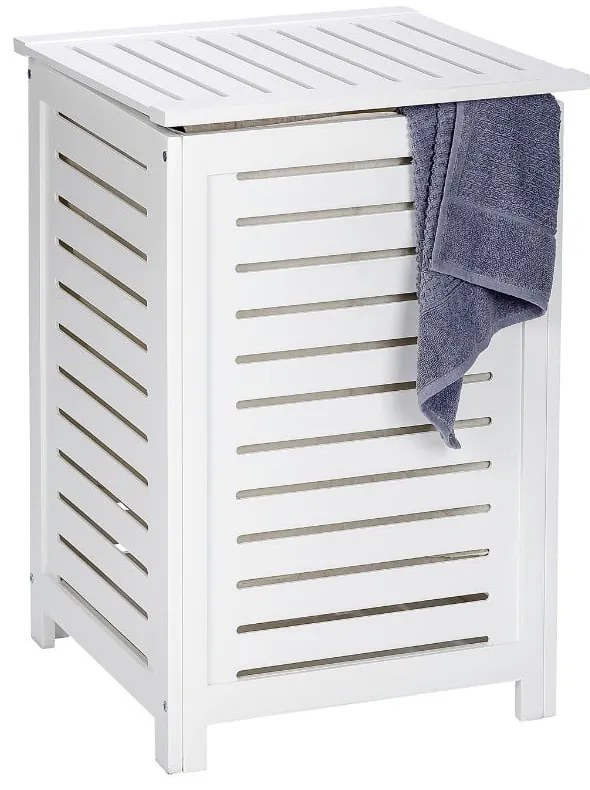 Cesto portabiancheria in legno bianco 56 l Oslo - Wenko