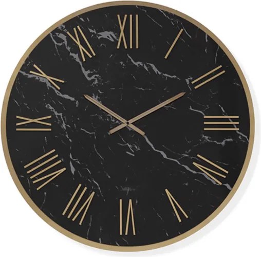 Orologio rotondo D60 cm in kerlite Nero con dettagli Rame BLAISE