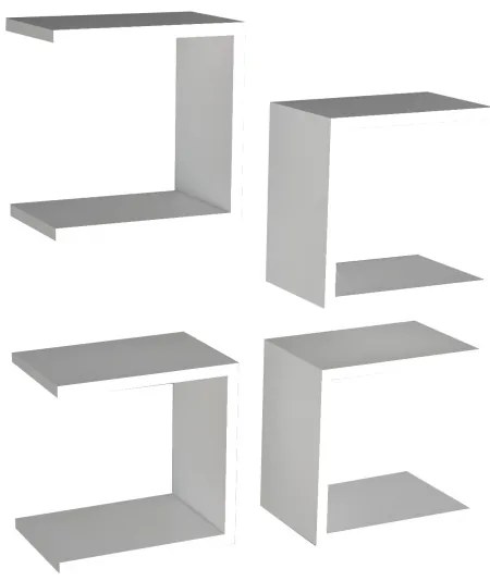 SET 4x Mensola BASE 30x30 cm bianco