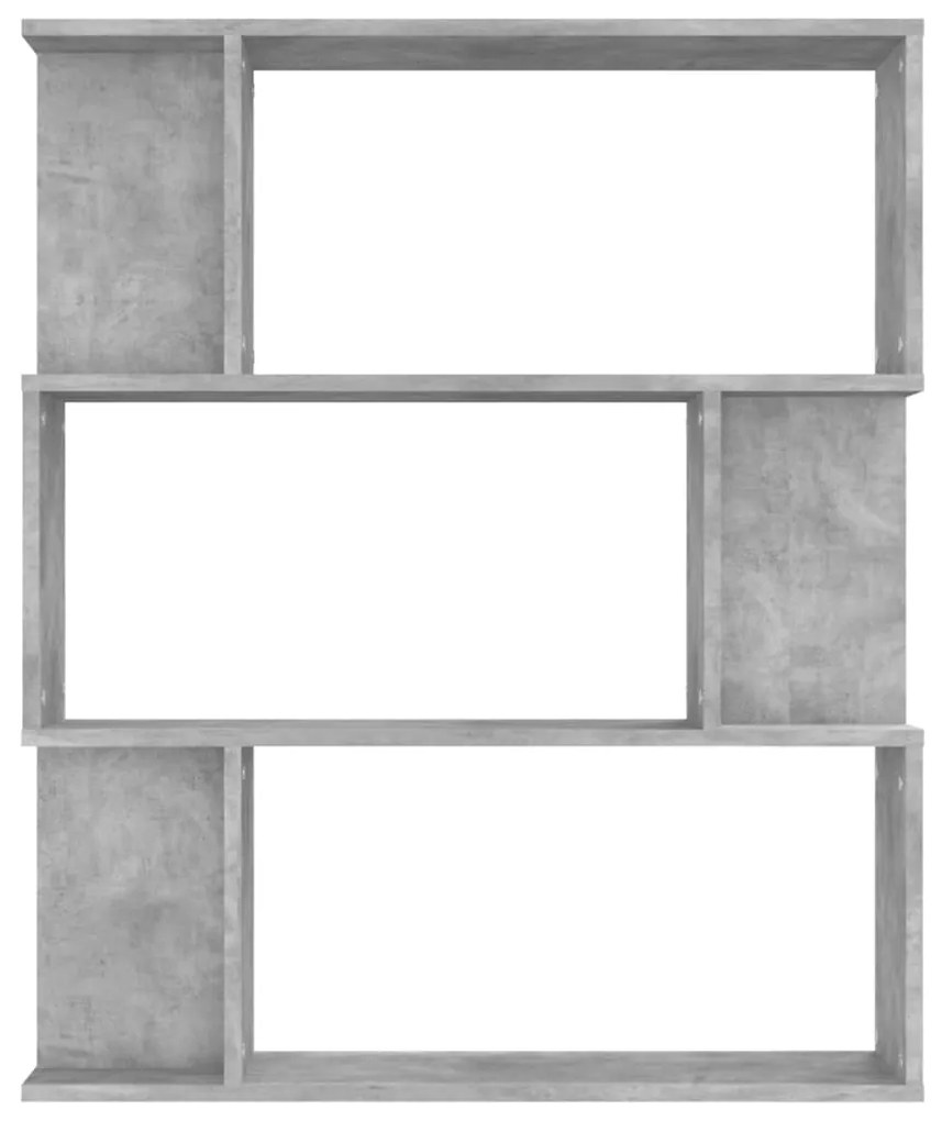 Libreria/divisorio grigio calcestruzzo 80x24x96cm in truciolato