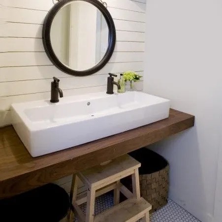 Mensola bagno in legno massello 150 x 45 cm
