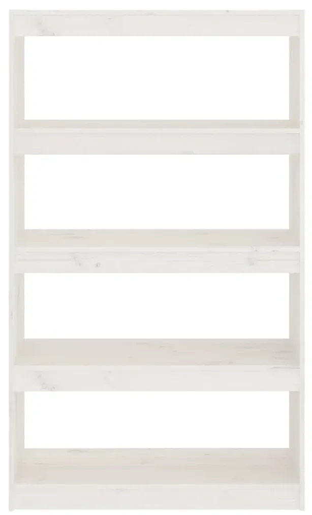 Libreria/divisorio bianco 80x30x135,5 cm in massello di pino