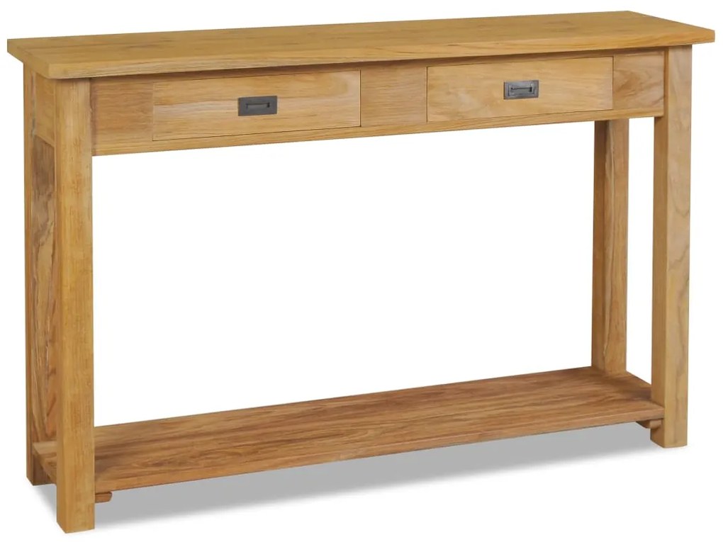 Tavolo Consolle İn Legno Massello Di Teak 120x30x80 Cm /