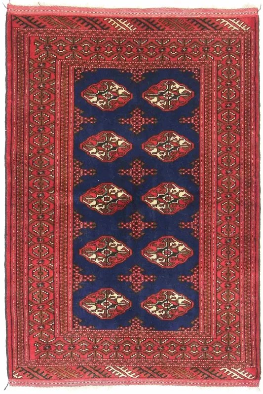 Turkmen Tappeto persiano 100x150 Blu (Iran) Annodato A Mano