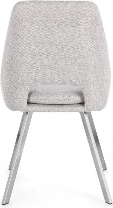 Set 2 Sedie 45x49,5x85 cm Kashar in Tessuto Grigio Chiaro...