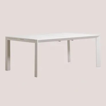 Mesa De Jardín Rectangular 180-240x100 Cm Extensible En Aluminio Starmi Gardenia Bianco - Sklum