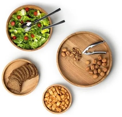 Continente C4134 - Ciotola in legno 25x4,8 cm rovere