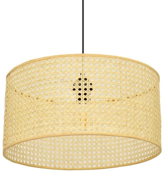 Lampadario a sospensione con filo ALBA 1xE27/15W/230V diametro 40 cm rattan/nero