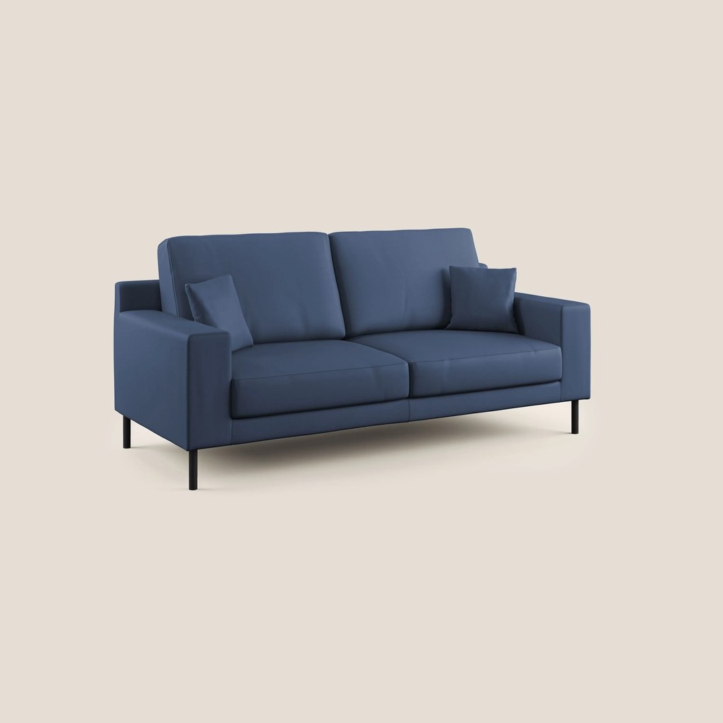 Uranio divano moderno lineare in Ecopelle impermeabile T04 blu