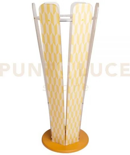 Portaombrelli vera in cristallo acrilico colore bianco e giallo