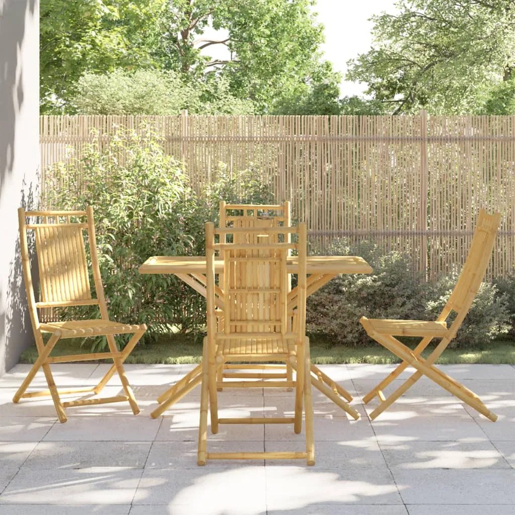 Set Da Pranzo Da Giardino 5 Pz İn Bambù /
