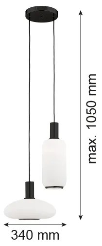 Argon 7214 - Lampadario a sospensione con filo SAGUNTO PLUS 2xE27/15W/230V