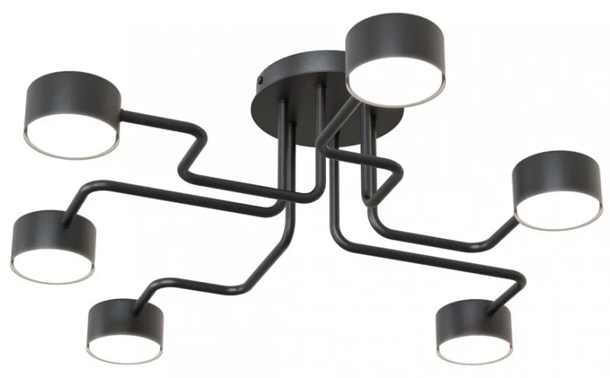 Lampada da soffitto in acciaio KURAGE 6 nera 6xGX53 Colore del corpo Nero