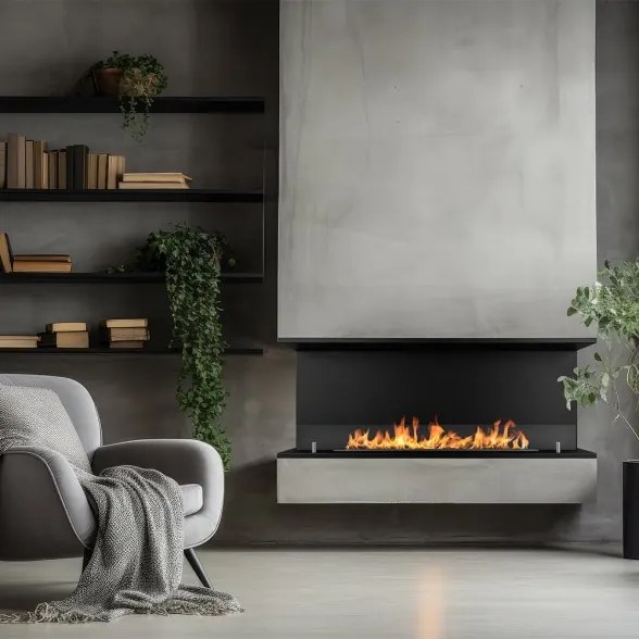 Camino a bioetanolo da incasso Trifacciale biocamino a 3 lati aperti 120x50 cm TREVI 120